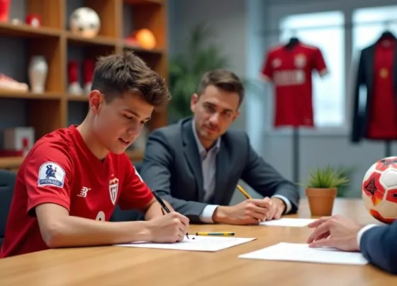 Jovens jogadores de futebol em treinamento em campo gramado durante o dia