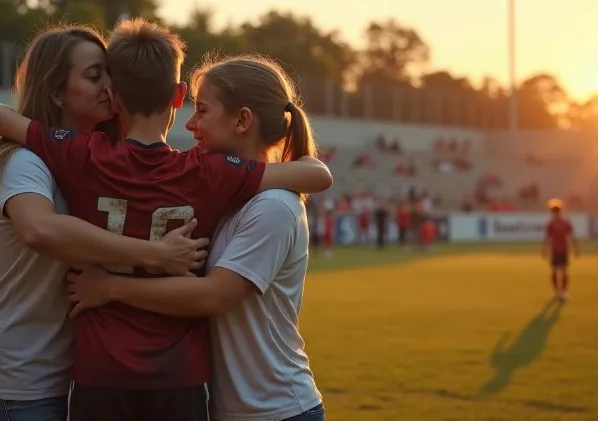 Atleta treinando futebol em campo gramado durante o dia