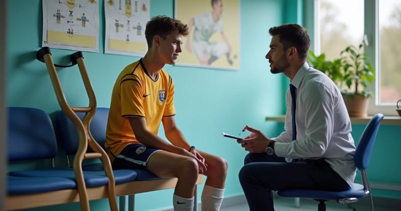 Jogadores conversando com seu treinador e mentor